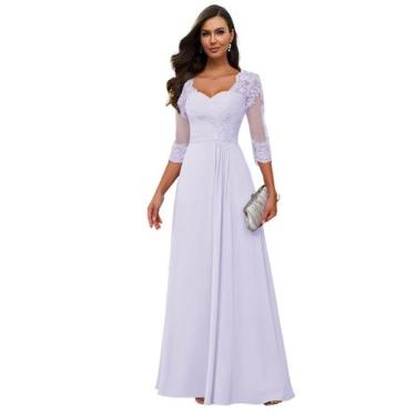 Imagem de Vestido Loyeloy Lilac Mãe da Noiva Sweetheart Aline 16