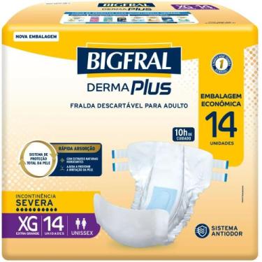 Imagem de Fralda Geriátrica Bigfral Derma Plus XG 14 Unidades