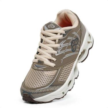 Imagem de Tênis Infantil Feminino Leve Confortável Para Escola  - EVOLTENN, Bege