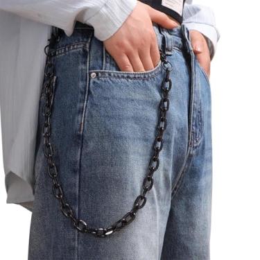 Imagem de 1 peça, corrente de calça de camada única, moagem de seis lados, corrente de bagagem, moda masculina e feminina, personalidade casual, cintura antifurto, corrente pendurada