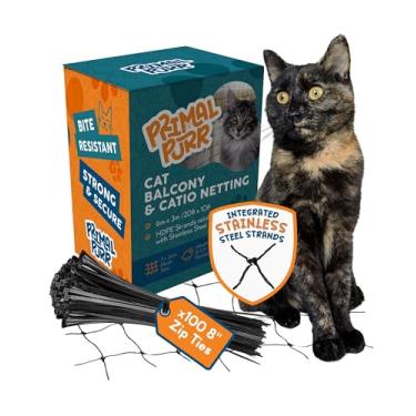Imagem de Rede de gato reforçada de aço para varanda - 3 m x 6 m - Rede de gato para Catio - Rede de segurança para animais de estimação - Tela à prova de animais - Rede forte para animais de estimação