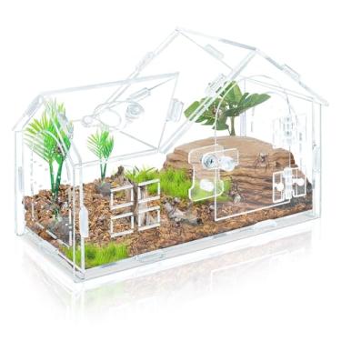 Imagem de Gabinete de aranha saltadora, terrário de aranha seguro e ventilado, 22 × 14 × 14 x 14 cm, à prova de fuga, lagartixas e pequenos insetos