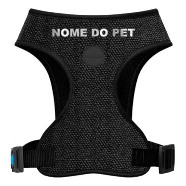 Imagem de Combo Peitoral Style Para Cachorro Com Guia Tradicional, Localizador e Nome Personalizado (Black, M)