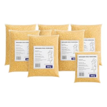 Imagem de Serragem Para Roedores Kit 6, Para Coelhos, Porquinhos-da-Índia, Hamsters e Ratos, 350g x 6 Pacotes, Controle de Odores, Mantém Pelagem Seca