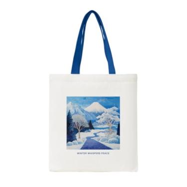 Imagem de Sacolas de lona para mulheres, estética e estações, bolsa de ombro, compras, presente, férias, trabalho, academia