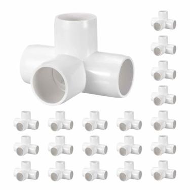 Imagem de Kozelo Pacote com 20 encaixes de tubulação de cotovelo de PVC SCH40 de 3/10.2 cm, encaixe cruzado de saída lateral de canto de cotovelo de 4 vias, conectores de tubo de grau de móveis para projeto DIY