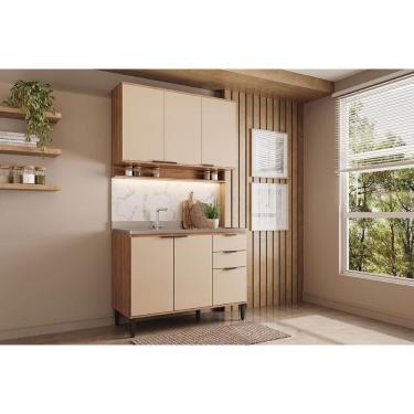 Imagem de Cozinha Completa Alpha 2 Peças (1aéreo+1balcão) C2p51 Freijo-off White - Carraro