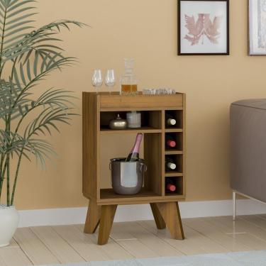 Imagem de Adega Bar Retrô Com Espelho Multimóveis Cr50033 Pinho Pinho