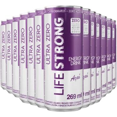 Imagem de Energético Life Strong Energy Drink 12 unidades Sabor Açai