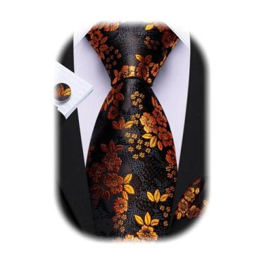 Imagem de Conjunto de gravatas Barry.Wang Floral Silk 150 cm de comprimento