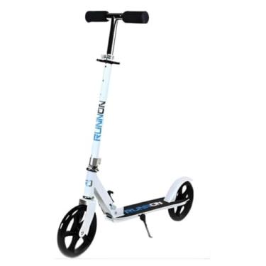 Imagem de Patinete Infantil Alumínio, Guidão Ajustável, Branco, Suporta até 90kg, para Recreação ao Ar Livre interativo Infantojuvenil Lazer Aventura Diversão