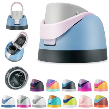 Imagem de BydGxy Tampas de substituição para garrafa de água Owala 680 g/947 g/1,134 g – tampa flip top à prova de vazamento com palha, opções de cores fofas como algodão doce (algodão doce)