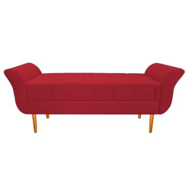 Imagem de Recamier Estofado Ari 140cm Casal Suede Vermelho