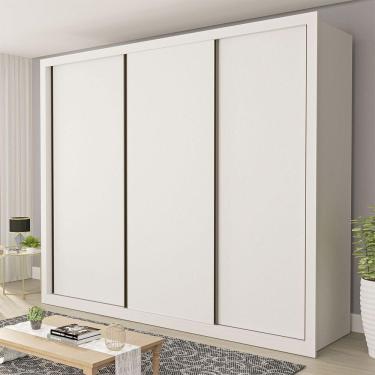 Imagem de Guarda Roupa Casal Nápoli 3 Portas 6 Gavetas Minastex Branco