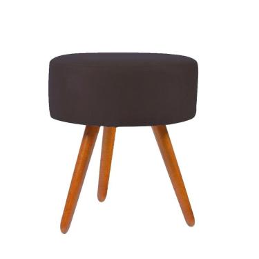 Imagem de Puff Para Sala Redondo Pés Palito Suede Balaqui Decor Cinza