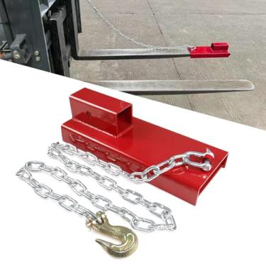 Imagem de DEWHONETE Receptor de engate de reboque de empilhadeira de 5 cm adequado para garfo de palete adaptador de reboque acessório de engate com corrente
