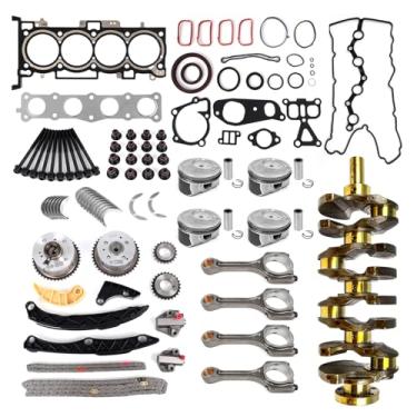 Imagem de Kit de revisão de reconstrução do motor para Kia Optima/Sportage/Sorento, para Hyundai Sonata/Tucson 2.4L G4KJ, Inclui virabrequim 2.4, kit de corrente de distribuição, conjunto de juntas de cabeça