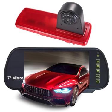 Imagem de Luz de freio de montagem no terceiro teto do carro, câmera de freio, substituição para Fiat Talento Nissan NV300 Renault Trafic III Primastar Opel/Vauchall Vivaro (com espelho retrovisor de 17