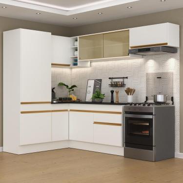 Imagem de Cozinha Completa De Canto Mp2086 Com Armário E Balcão Branca