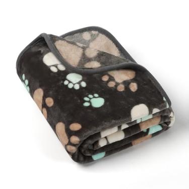 Imagem de Gowyeg Cobertores para cães grandes, cobertores de flanela para gatos de estimação atualizados laváveis, capa macia premium de 300 g/m2 para cama de caixa de canil, sofás, estampa de pata fofa, 203 x