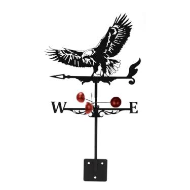 Imagem de Qivine Flying Eagle Weather Vane Suporte para telhado, cata-vento de galinha, indicadores de direção do vento, enfeite de palheta meteorológica para galpão, quintal, pátio, decoração (Flying Eagle)