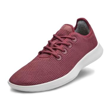 Imagem de Allbirds Tênis masculino Tree Runners para uso diário, lavável à máquina, feito com materiais naturais, Vermelho botânico (sola de nevasca), 14