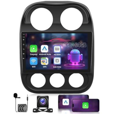 Imagem de Carro estéreo Carplay sem fio para Jeep Compass/Patriot 2010-2016 Android Auto, [8 Core 4G + 64G] Rádio veicular com tela sensível ao toque de 10,1 polegadas com DSP/BT/WiFi/link espelhado/GPS Navi +