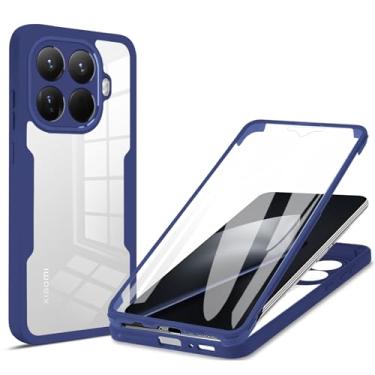 Imagem de MRRSIWEI Capa para Xiaomi 17 Pro Max, [Protetor de tela embutido] [À prova de choque de grau militar] Capa protetora robusta transparente de 360° para Xiaomi 17 Pro Max. Azul completo