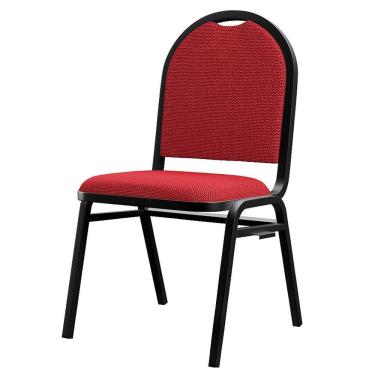 Imagem de Cadeira Hoteleira Auditório Empilhável Linho M23 Vermelho - Mpozenato