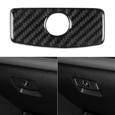 Imagem de NVCNX Fibra de carbono premium real para acessórios Subaru Forester 2019-2024 2020 2021 2022 2023 painel de carro caixa de armazenamento lateral do passageiro capa de alça adesivo de acabamento