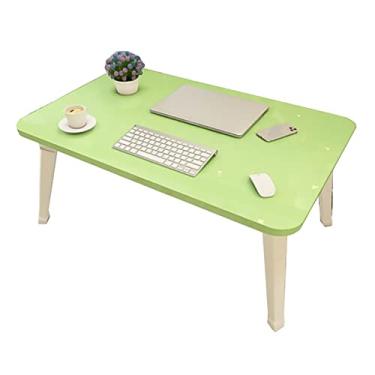 Imagem de Mesa dobrável para computador, mesa de estudo, mesa de centro japonesa multifuncional, para mesa de cama/mesa de café da manhã/mesa/sofá, 6 cores (cor: A) (E)