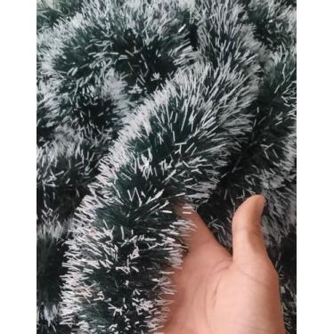 Imagem de Festão Verde Nevado comprimento 5m x 12cm Decoração Natalino F5004 - U