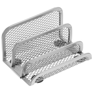 Imagem de Gatuida Organizador de arquivos de mesa de metal, compartimentos ajustáveis, porta-cartas, multifuncional, para escritório em casa, suporte de revistas de ferro resistente, acessório de mesa elegante