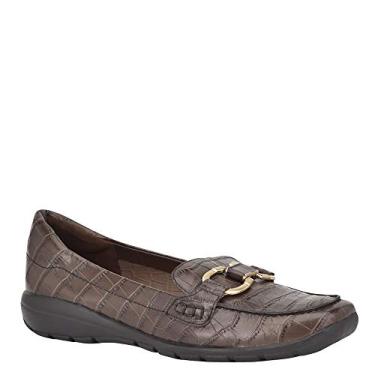 Imagem de Easy Spirit Mocassim feminino avienta enfeitado liso marrom 8 médio (B, M), Moka/Crocodilo, 8