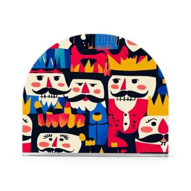 Imagem de Blueangle Porta-guardanapos quebra-nozes de desenhos animados, suportes de guardanapo verticais à prova de vento para cozinha, decoração de Halloween para casa dispensador de lenços de acrílico para