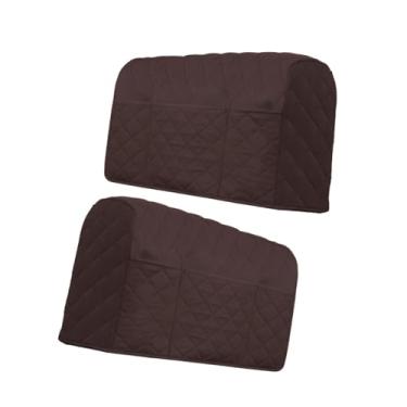 Imagem de IEUDNS 2 para apoio de braço de sofá com organizador de bolsos, removíveis e respiráveis para apoio de braço interno, para de sofá para sala de, Marrom Escuro