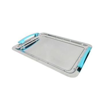 Imagem de Bandeja Grande Organizadora para Kit Higiene Bebê Recém Nascido Inox c