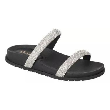 Imagem de Sandália Feminina Papete Flat  Gigil Brilho Strass