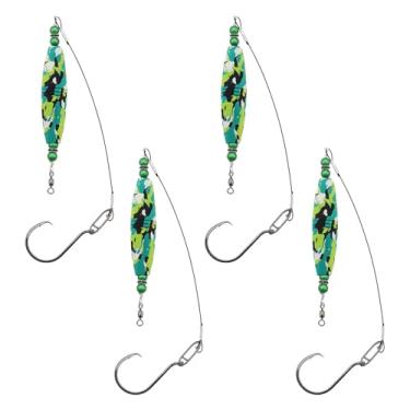 Imagem de OriGlam 4 peças de boia de peixe-gato, boias de pesca, rolhas de estourar, equipamento de pesca de gato, plataformas flutuantes de peixe-gato de EVA com fio de aço e ganchos circulares (7,6 cm)