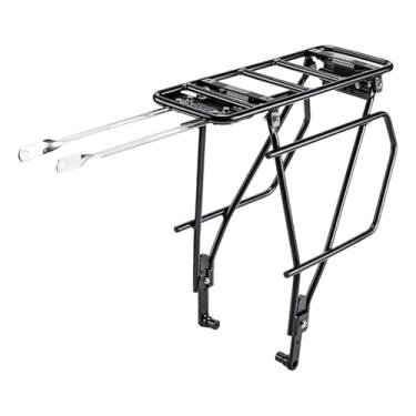 Imagem de simhoa Bagageiro traseiro para bicicleta, acessório para transporte de carga, alforjes, suporte para bagagem de bicicleta para viagens.