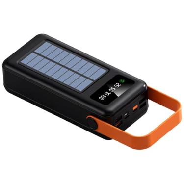 Imagem de LUMINFLY Carregador solar 60000Mah Power Bank com cabo integrado e indicador LED, bateria USB multiportas para viagens ao ar livre, caminhadas e equipamentos de sobrevivência