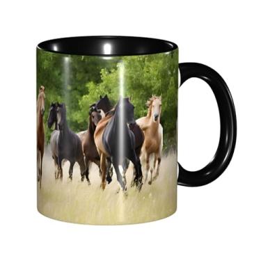 Imagem de Zeraoke Diversos tipos de cavalos imprimem canecas de café criativas, personalizadas, presente para família, tamanho de 325 ml, unissex