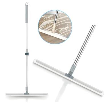 Imagem de Rodo Vassoura Multifuncional com Cabo Extensor de Silicone, 1,04 Metros, Cinza