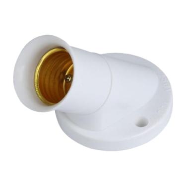 Imagem de KiBcsLic Soquete para lâmpada E27 branco de alto desempenho e fácil utilização, acessório para tomada, peça de reposição profissional com ângulo de 45 graus