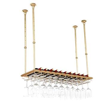 Imagem de APUM Rack de vinho, bar, restaurante, suporte para copos de vinho, suporte de garrafa de vinho estilo vintage para armazenamento de chaleira de vidro de vinho