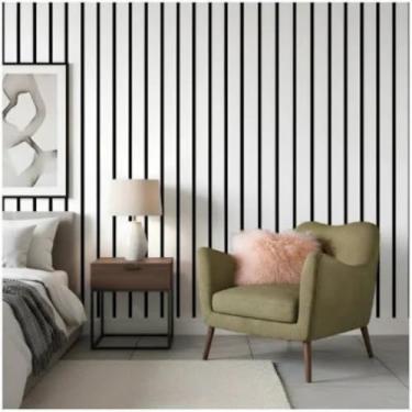 Imagem de Papel de Parede Premium Adesivo PVC Estampa Listrado 5 Metros Autocolante, Lavável e Fácil de Aplicar Ideal para Renovação Sofisticada de Quartos, Salas, Cozinhas e Escritórios Decoração Moderna