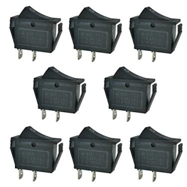 Imagem de WIMACT Interruptor basculante 2 pinos 2 posições liga/desliga CA 15A/250V 20A/125V SPST para carro, barco, preto, mini interruptores