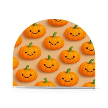 Imagem de Wassud Porta-guardanapos de acrílico abóboras de desenho animado moderno dispensador de guardanapo de papel em forma de U para mesa, cozinha, sala de jantar, bancada 1 peça (comporta 50-60 guardanapos