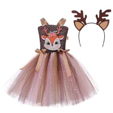 Imagem de Fantasia de tutu de cervo, tutu de cervo para meninas, Saia Tutu com Tiara de Chifre, Roupa para meninas de 2 a 12 anos, fantasias de animais para cosplay de festa de aniversário