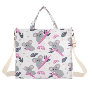 Imagem de CEBUGI Linda bolsa feminina cinza Koalas, bolsa de mão com alça de ombro ajustável para trabalho, faculdade, viagem, P, A461, Small